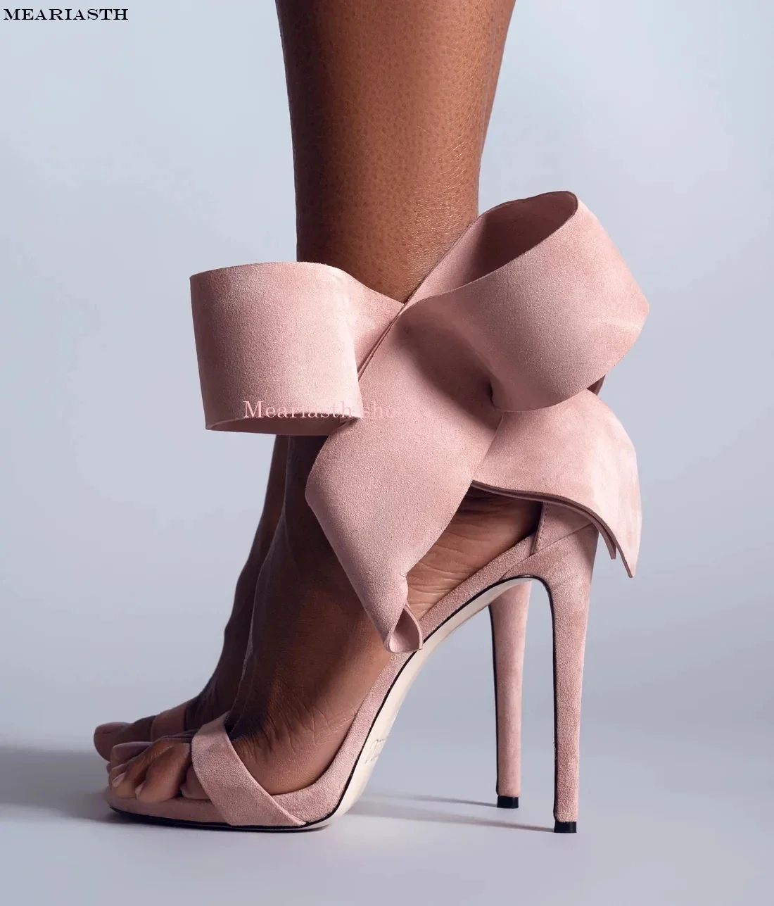 Big Butterfly suede High Heel Sandals Concise Strap Satin Hollow Cutouts Open Toe Summer Dress Shoes Pink Purple Black Green