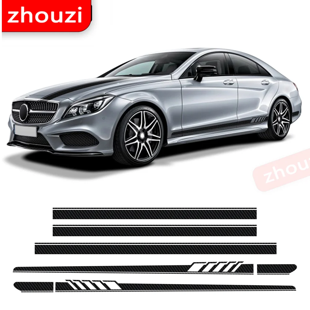 

Edition 1 Door Side Stripes Skirt Sticker Decal For Mercedes Benz CLS Class W219 C219 W218 C218 X218 C257 CLS63 AMG Accessories