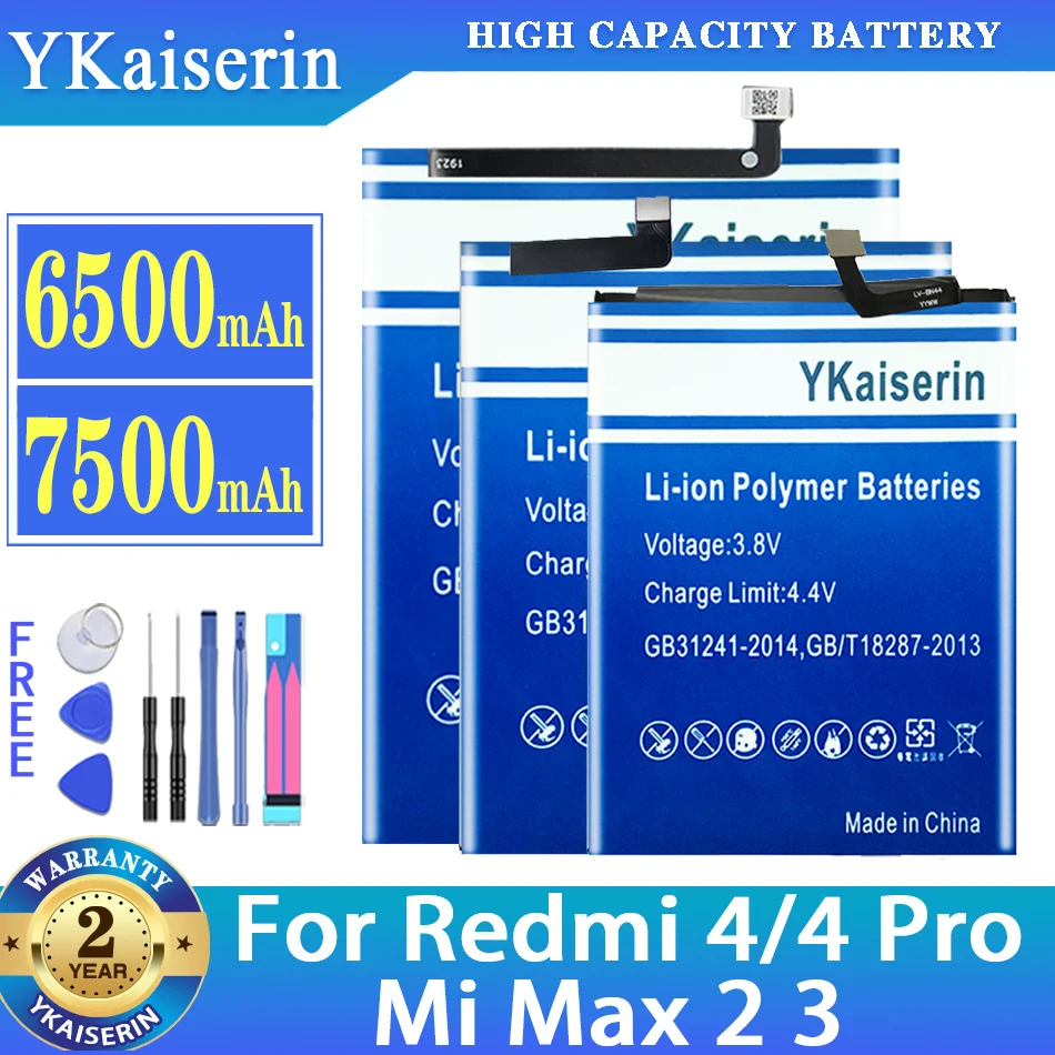 

Аккумулятор ykaisсеребрин BN40 BN42 BM49 BM50 BM51 для Xiaomi Redmi 4 Pro 4Pro для Xiaomi Mi Max 2 3 Max2 Max3, аккумулятор + Бесплатные инструменты