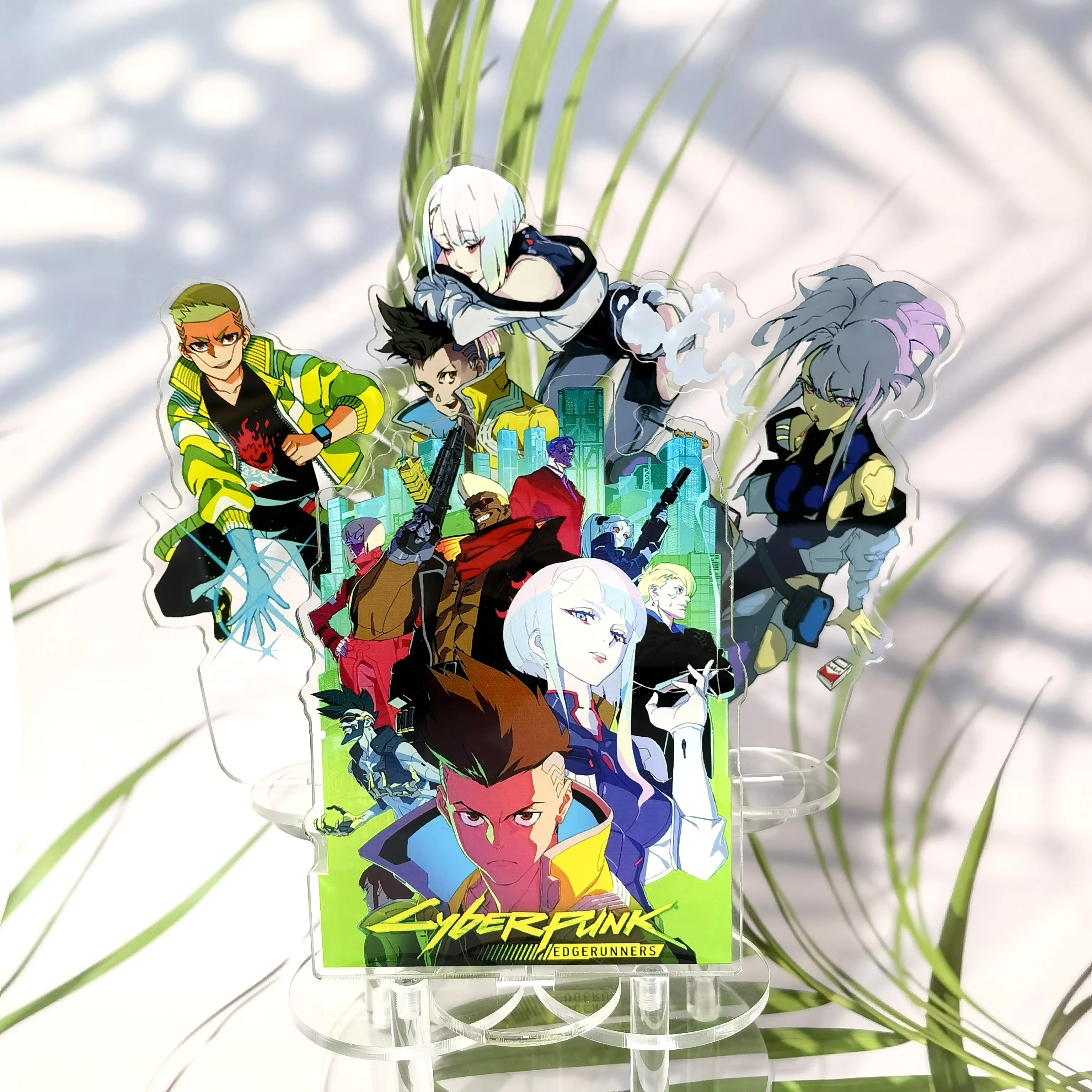 

New Anime Cyberpunk Edgerunners Acrylic Figure Stand Cosplay Lucy David Martinez Rebecca Kawaii Cartoon Xmas Desk Decor Gifts