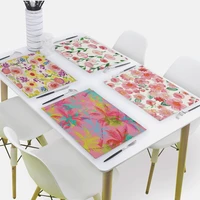 tropical plants placemat rectangle cup pad tableware mat home kitchen decoration for dining table flowers drink coasters 32x42cm