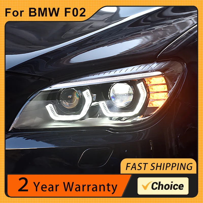 Фото Для BMW Серия 7 налобный фонарь в сборе 09-15 F02/730/740Li модифицированный фотоэлемент лазерный налобный фонарь ложка дневной свет №1