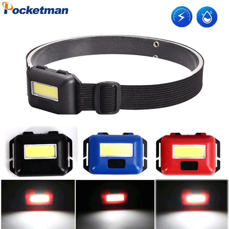 

Portable Mini COB LED Headlamp Waterproof Headlights 3 Modes Lightweight Head Lamp Head Flashlight for Camping Hiking Fishing
