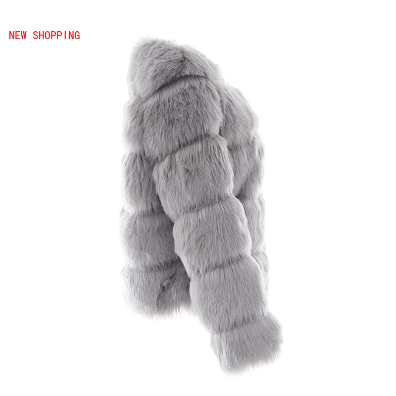 Fashion Vintage Fluffy Faux Fur Coat Women Short Furry Fake Fur Warm Winter Outerwear Pink Coat Casual Party Overcoat Mujer 2021