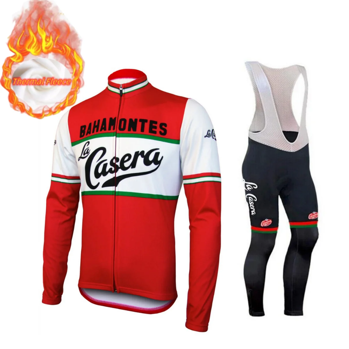 

Retro Long Sleeve Cycling Clothes Sets Men Mtb DH Bike Clothing Kit Winter Windproof Thermal Fleece Bicycle Jerseys Suit