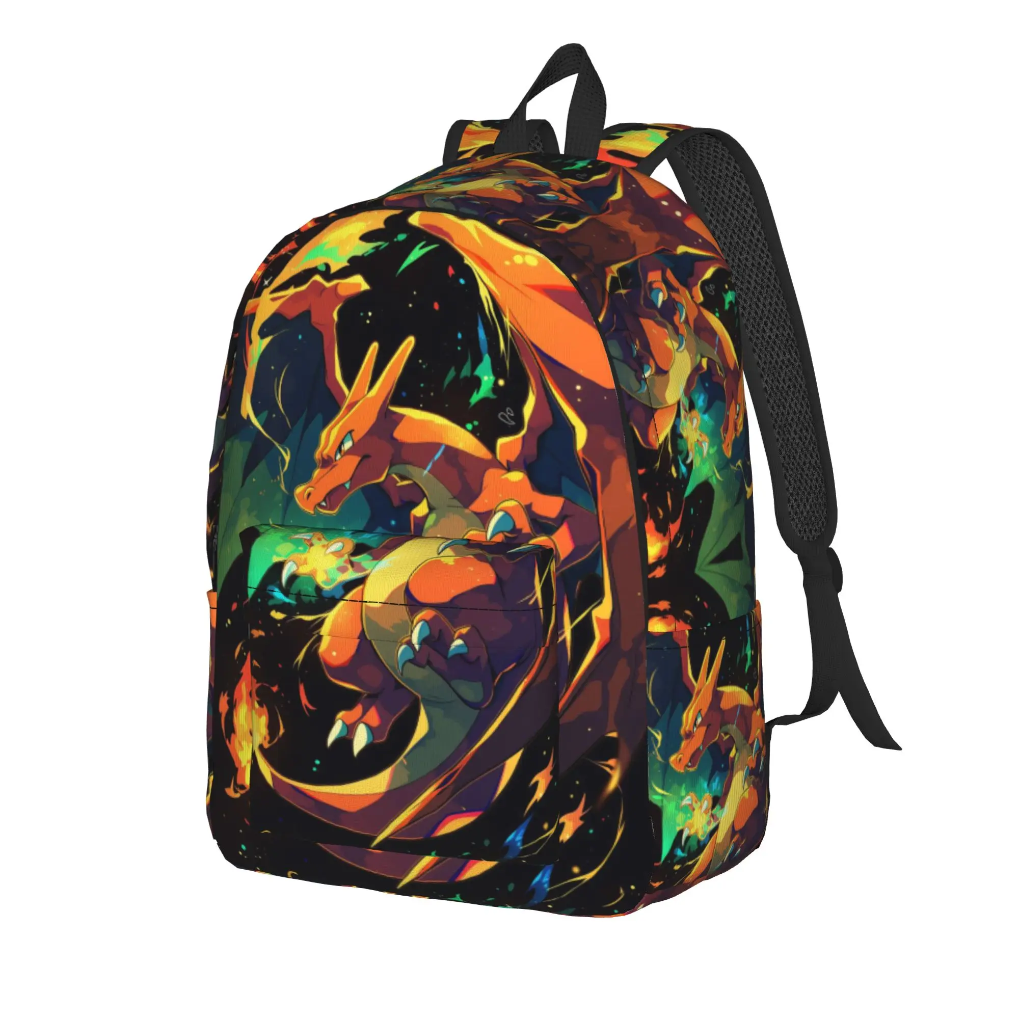 Фото Модный рюкзак Pokemon Charizard Mochilas, супер качество, для работы, офиса, ретро, моющийся, рюкзак в стиле ретро №2