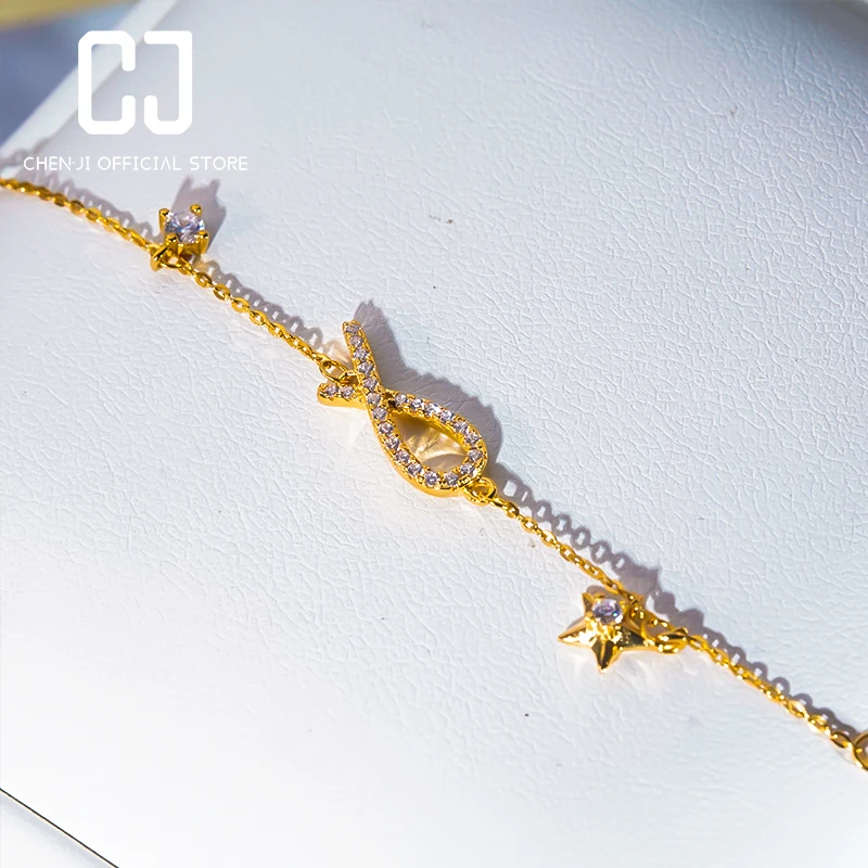 

CHENJI Small Fish Bracelet Simple Niche Sterling Silver Design Light Luxury Bracelet Exquisite Jewelry