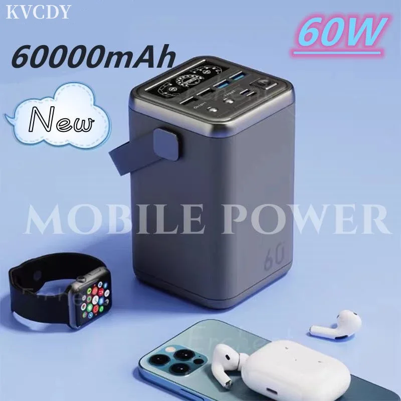 

power bank 2022 new 100% original large capacity 60Ah, outdoor mobile power supply, portable, waterproof, high power power pack