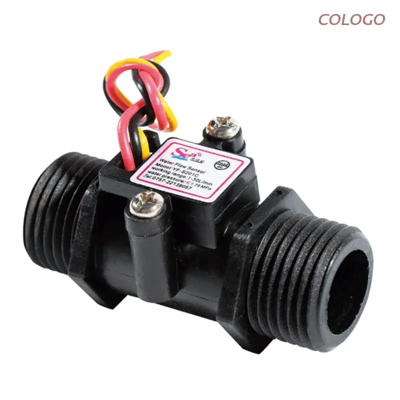 

Water Flow Sensor 1/4" Food-Grade Hall Effect Flowmeter DC3.5-24 Fluid Meter Quick Connection Good Leakproofness Durable D0LD