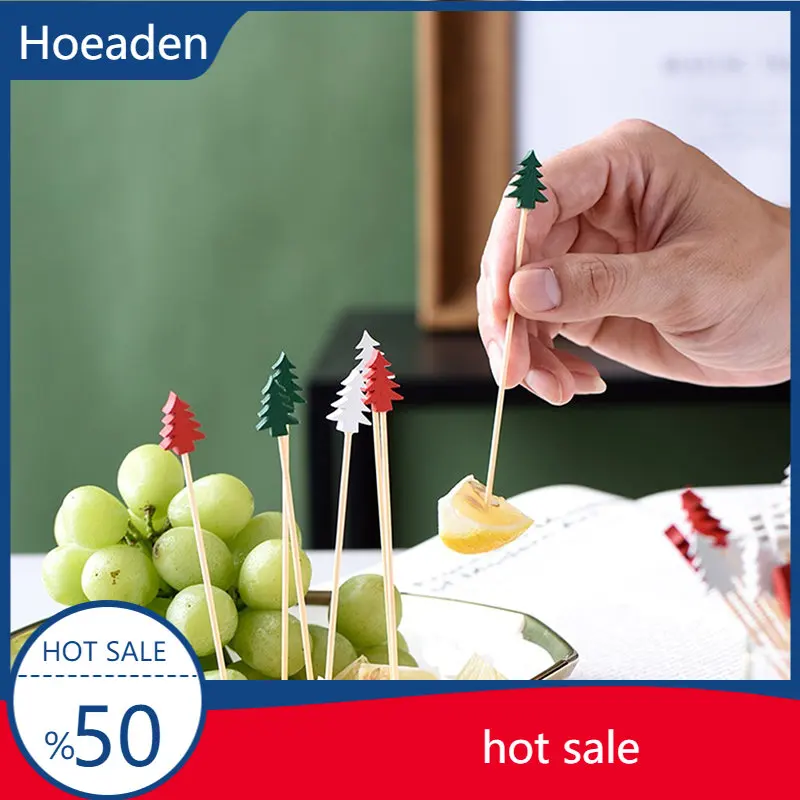 

50Pcs Christmas Dessert Buffet Fruit Salad Fork Cake Muffin Party Vegetable Sticks Cocktail Toothpicks