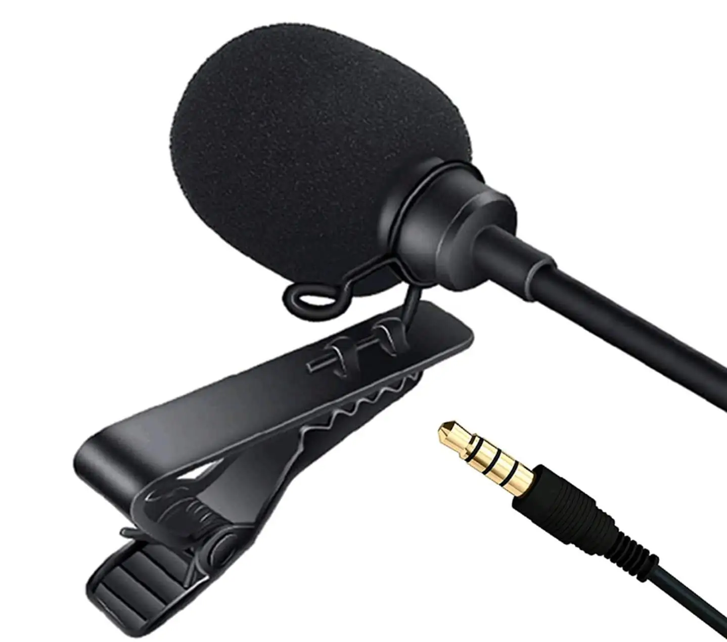 

3.5mm Jack Lavalier Microphone for Android iPhone Laptop Tablet Lapel Mic Omnidirectional Condenser Mic for Vlog YouTube Live