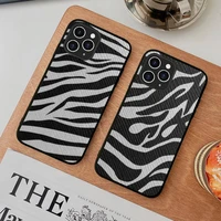 yndfcnb zebra print phone case hard leather case for iphone 11 12 13 mini pro max 8 7 plus se 2020 x xr xs coque
