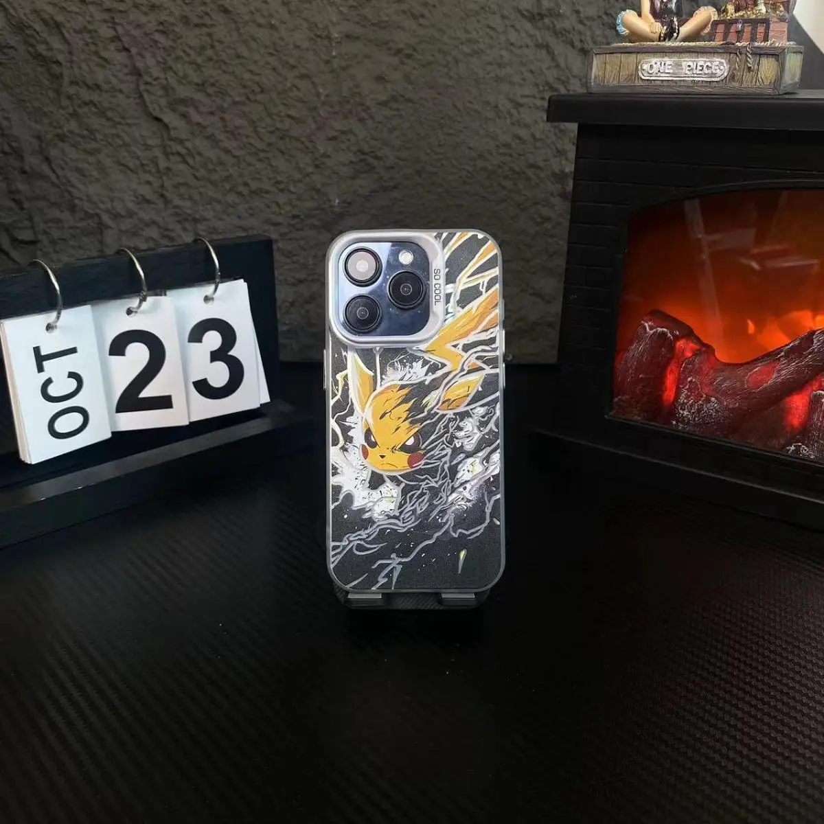 Cartoon Dark Lightning Case for P-PikachuS Samsung A73 A72 A55 A54 A53 A35 A34 A33 A32 A30 A24 A23 A22 A14 A05 4G 5G Matte Cover