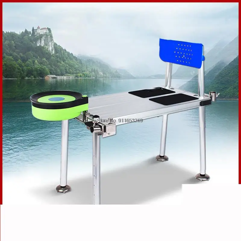 Fishing Chair Multi-Function Folding Table Chair Portable Aluminum Fishing Camping Chair Platform Seat with Backrest Storage Bag
