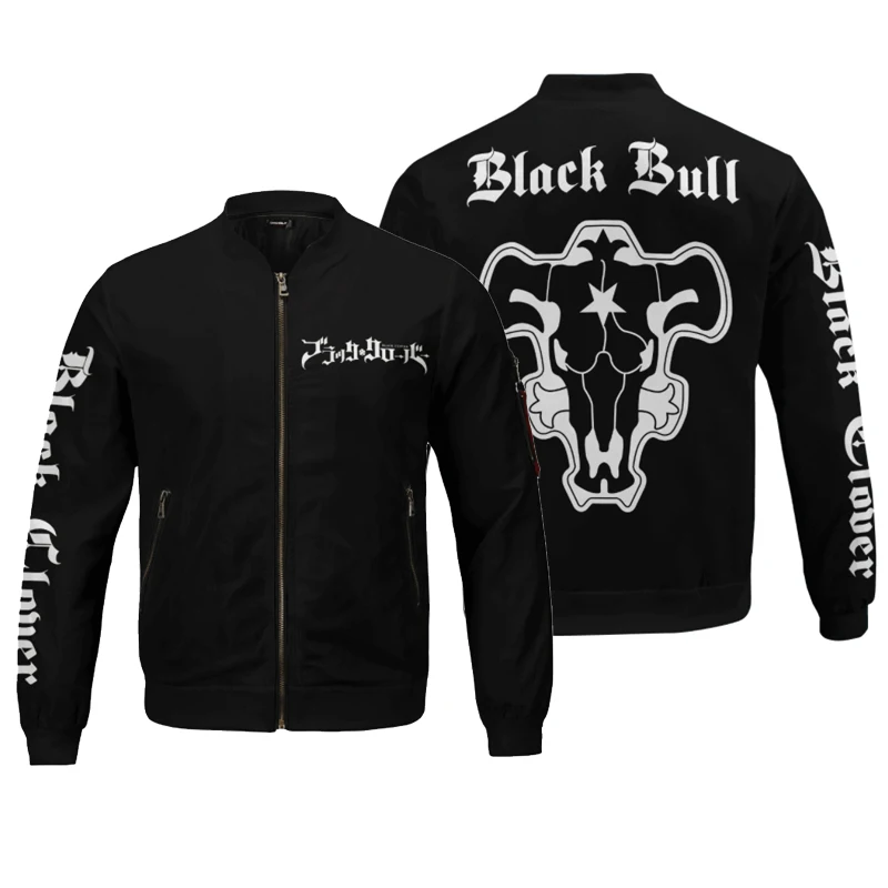 

Уличная одежда в стиле панк с 3D рисунком черного клевера, куртка-бомбер для косплея, пальто в стиле аниме Харадзюку, верхняя одежда для колле...