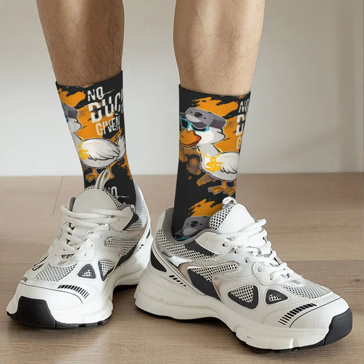 Hip Hop Retro Zero Ducks Given Crazy Men's compression Socks Unisex Meme Design Harajuku Seamless Printed Funny Crew Sock images - 6