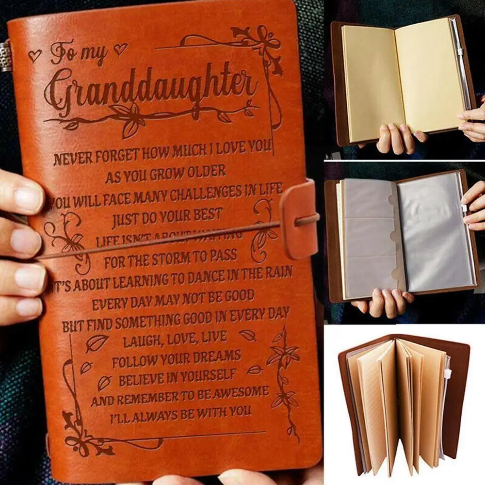 

A6 Engraved Leather Journal Notebook Diary To Daughter/son/my Man/wife Engraved 20x12cm Notebook Diary New L6c8
