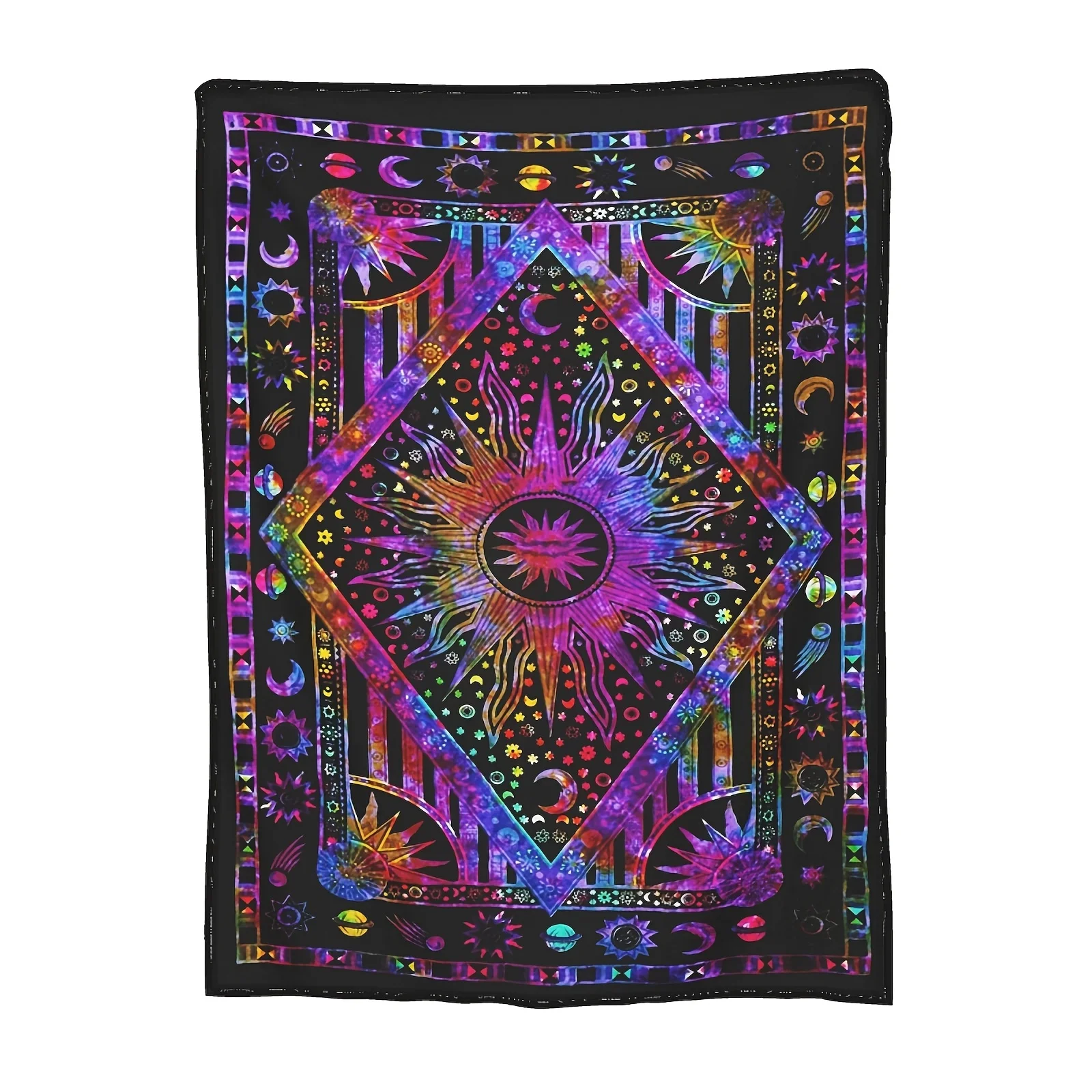 Небесный Солнце Луна планета богемное Флисовое одеяло мягкое покрывало для