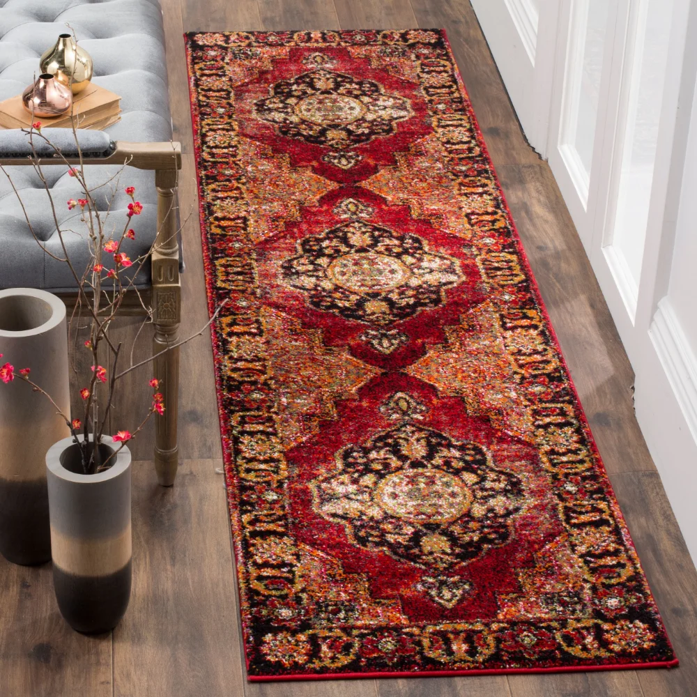 

OIMG Vintage Hamadan Tahnee Traditional Runner Rug, Red/Multi, 2'3" X 16'