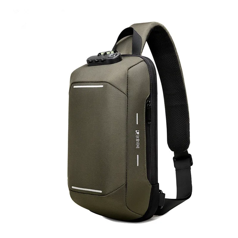New Multifunction USB Oxford Crossbody Bags for Men Anti-theft Shoulder Messenger Bags Male Waterproof Short Trip Chest Bag Pack