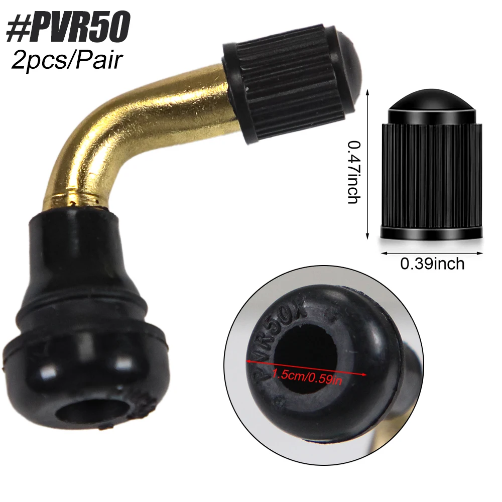 1 пара стержней клапана для шин PVR70 PVR60 PVR50 PVR40, изогнутый латунный стержень под углом 45 градусов, защелкивающийся резиновый стержень для скутера, мотоцикла, мопеда