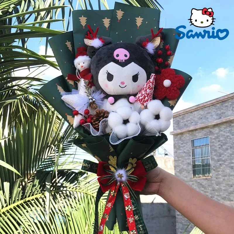 

Sanrio Bouquet Kuromi Cinnamoroll Melody Plush Christmas Bouquet Plush Dolls Cartoon Stuffed Animals Home Decoration Xmas Gift