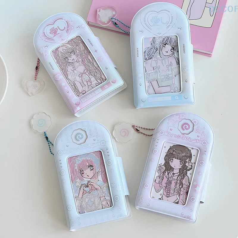 Голубой розовый полый фотоальбом 3 дюйма Kpop Idol держатель для фотокарт мультяшный