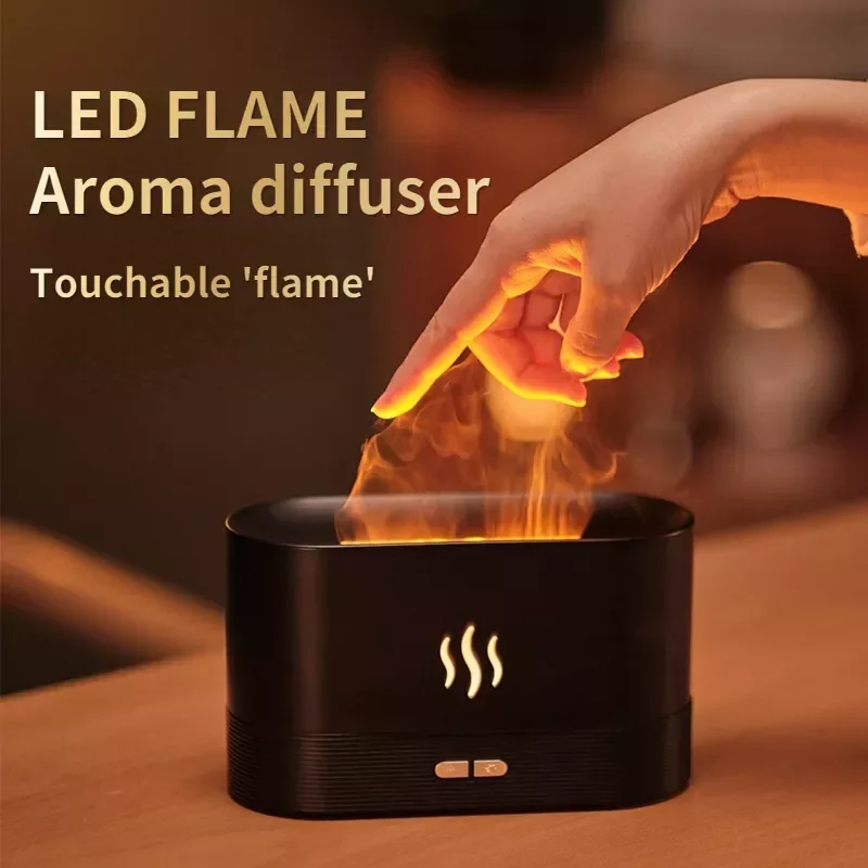 

NEW2023 Oil Diffuser LED Flame Light Lamp Creative Aromatherapy Ultrasonic Humidifier Flame Light Essential Oil Aroma Diffuser