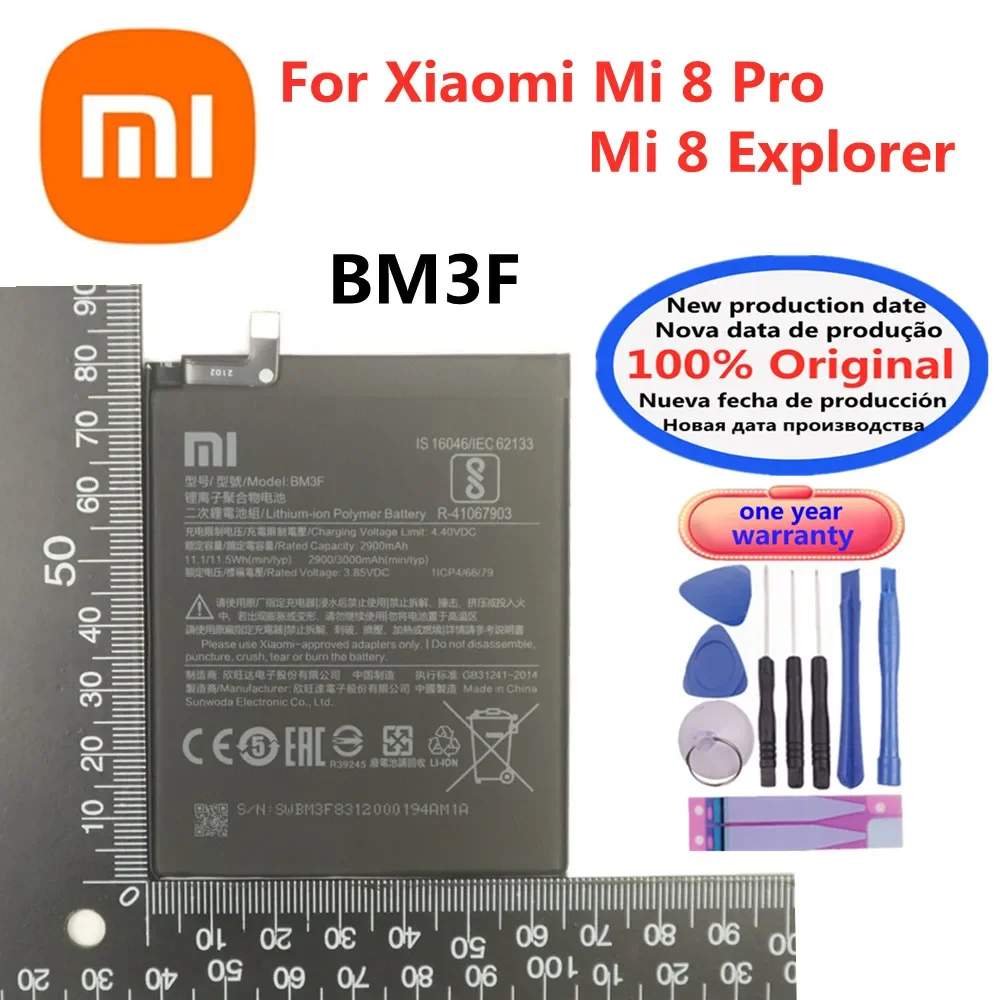 Оригинальный аккумулятор BM3F 3000 на 100% мАч для Xiaomi Mi 8 Pro 8Pro Mi8 pro / Explorer Аккумулятор