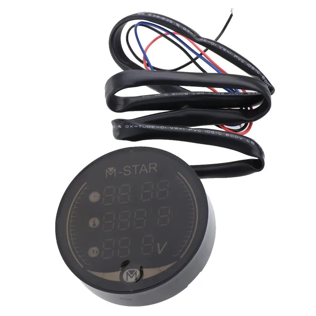 

9-24 Φ вольтметр круглый дисплей Панель время температура 3 в 1 Back-светодиодный