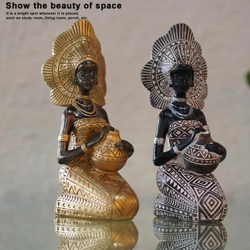 

African Figurines Figurine Statue Resin Craft Collection African Sculpture Home Decor For Table Bedroom Dining Room Offices