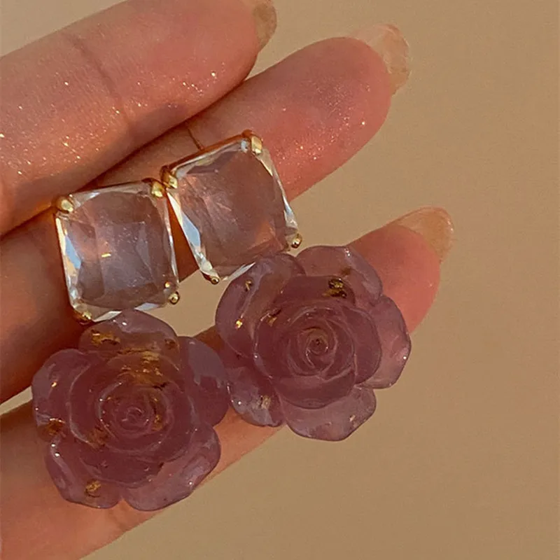 

серьги 2022 тренд серьги женские бижРоскошные дизайнерские ювелирные изделия, серьги в виде цветка с кристаллами для женщин, висячие серьги в...