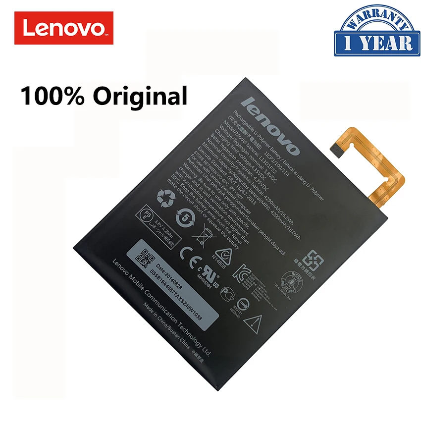 

Оригинальный аккумулятор L13D1P32 для Lenovo Lepad, 8 дюймов, Φ 4290 Tab 3