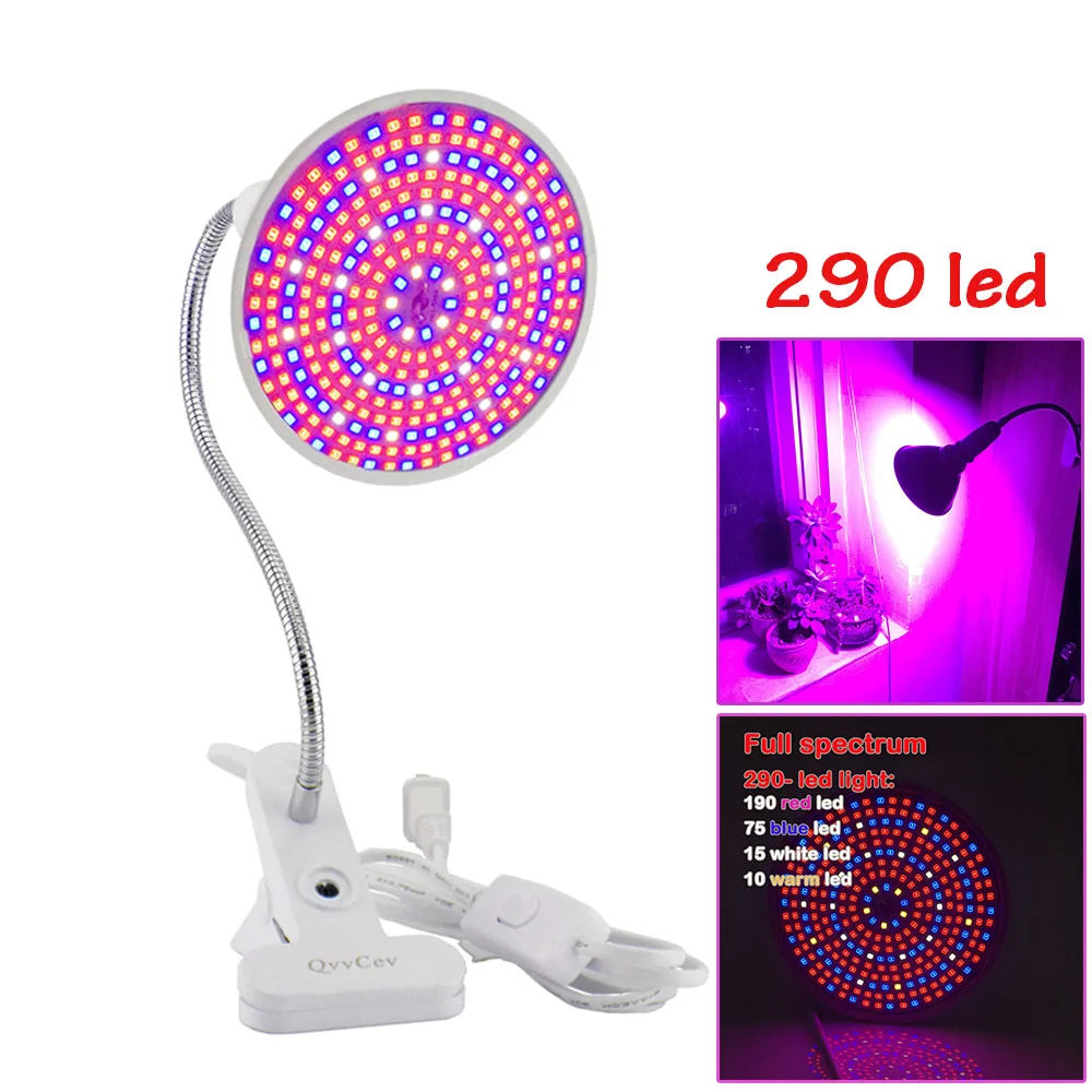 

E27 290 LED Indoor Plant Grow Light Lamp Full Spectrum Bulb desk Holder set Hydroponic for Flower Vegetables greenhouse V27