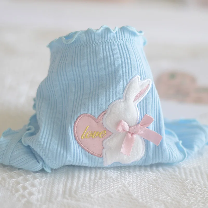 

Сексуальные кружевные трусики с вышивкой в виде кролика, милое женское нижнее белье с оборками, милое женское нижнее белье со средней талие...