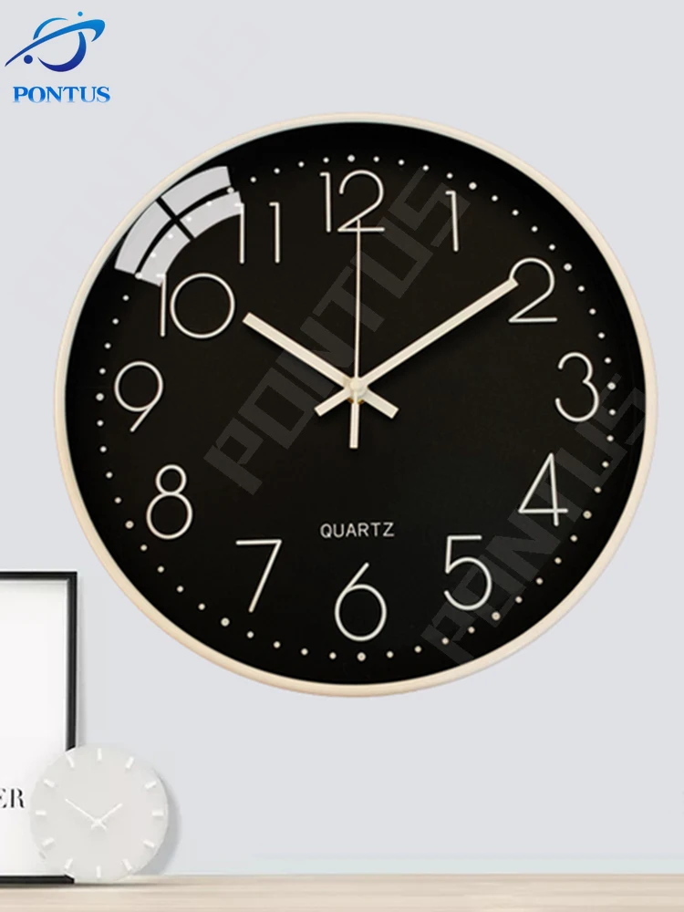 

12 Inch Modern Wall Clocks Silent for Living Room Decorative Wall Clock Clear Face Silent Non-Ticking Art Clock Modern Design