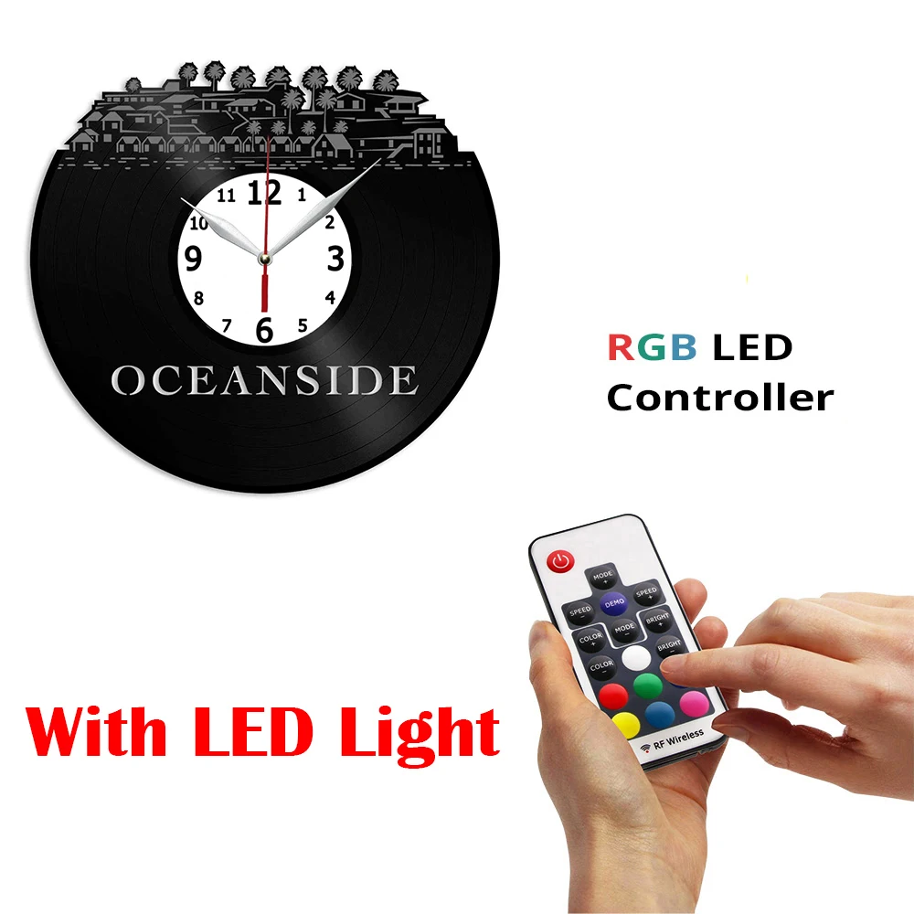 

Oceanside Калифорния виниловая настенная искусство e-дизайн настенное украшение часы подарок художественное украшение подарок на день рождения