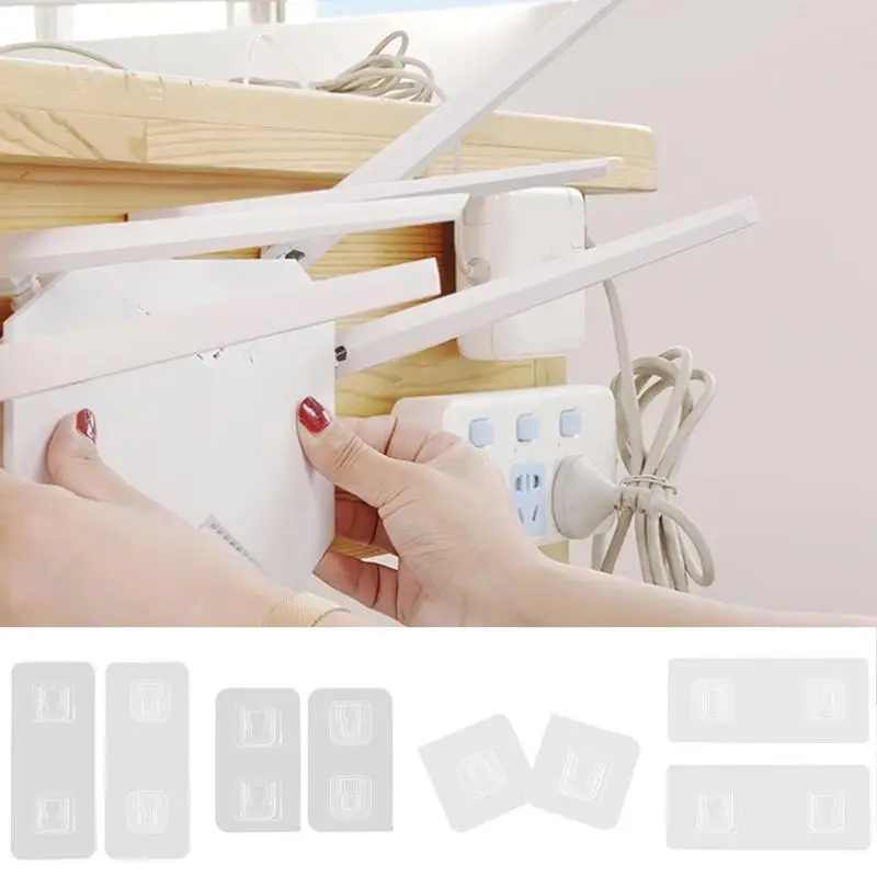 

2pcs Kitchen Double-Sided Adhesive Wall Hooks Hanger Strong Transparent Hooks Bathroom Suction Cup Sucker Wall Storage Holder