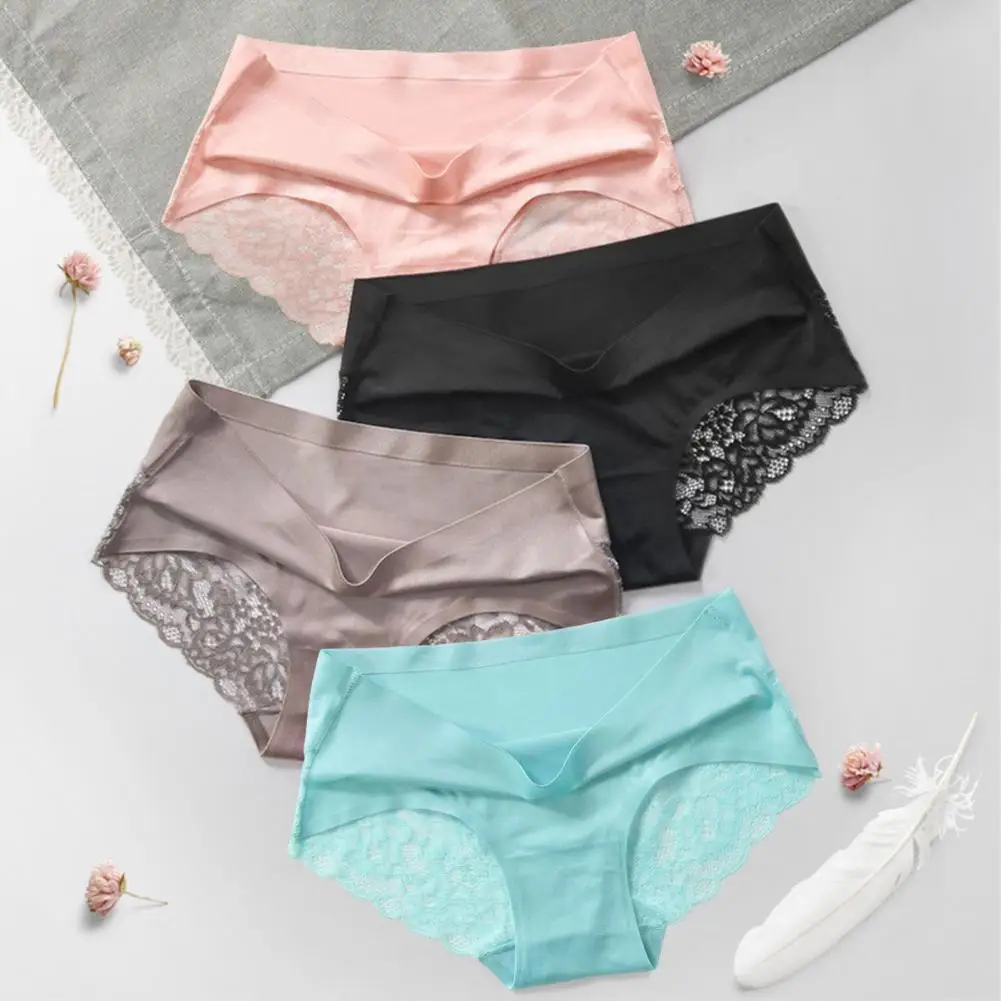 

Quick Dry Trendy No Constraint Seamless Women Underpants Anti-shrink Women Panties See-through for Inner Wear