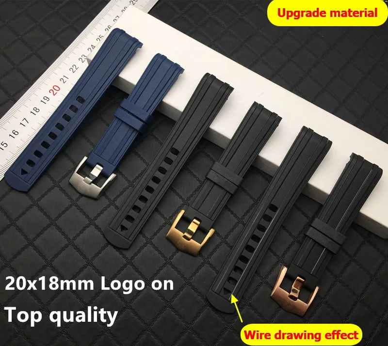 

Upgrade! quality 20mm soft Rubber Silicone Watch band Buckle Grind Arenaceous Belt fit for Omega strap for Seamaster 300 logos