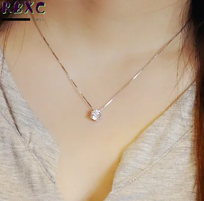 

S925 Sterling Silver Necklace female Korean fashion simple temperament collarbone chain ins minority pendant 2022 summer jewelry