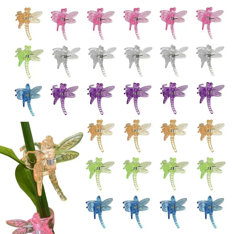 

Tomato Clips For Support 30PCS Dragonfly Shape Vines Support Clips Portable Support Clips For Vegetable Cute Flowers Fixing