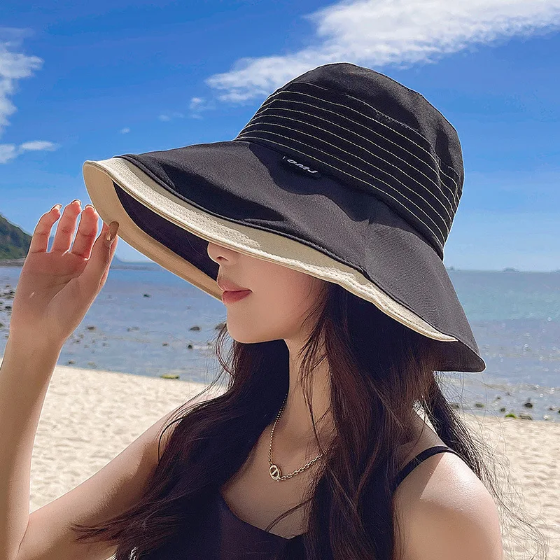 

Новая модная Рыбацкая шляпа в Корейском стиле, Лидер продаж, летнее покрытие для лица, защита от УФ-лучей, солнцезащитные очки, пляжные широк...