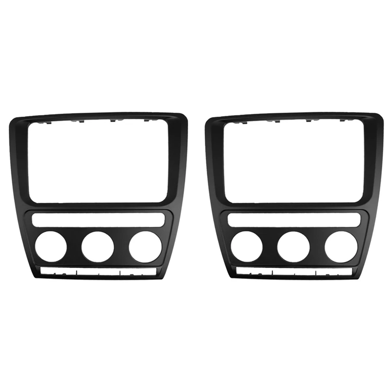 

2X Radio Panel Dash Fascia Plate Frame Car Stereo Refitting Frame Facia Trim For Skoda Octavia (Automatic Aircon) 04-09