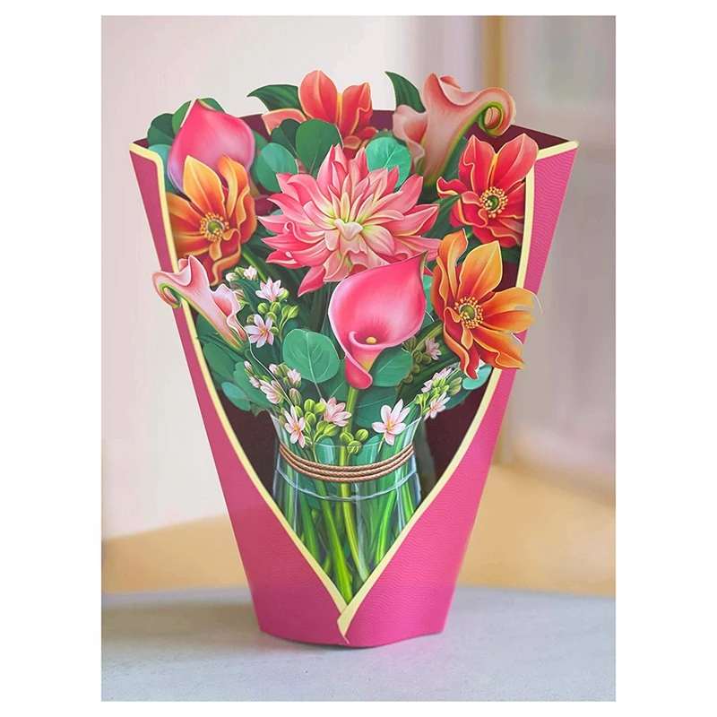 Открытки дорогой жеор 13 8-дюймовый в натуральную величину навсегда букет цветов 3D