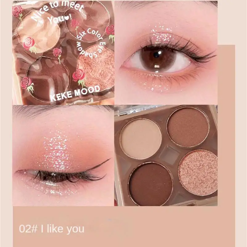 

1pcs Small Flowers Eye Shadow Plate Quad Versatile Daily Light Makeup Earth Tone Color Pearlescent Matte Delicate Makeup Product