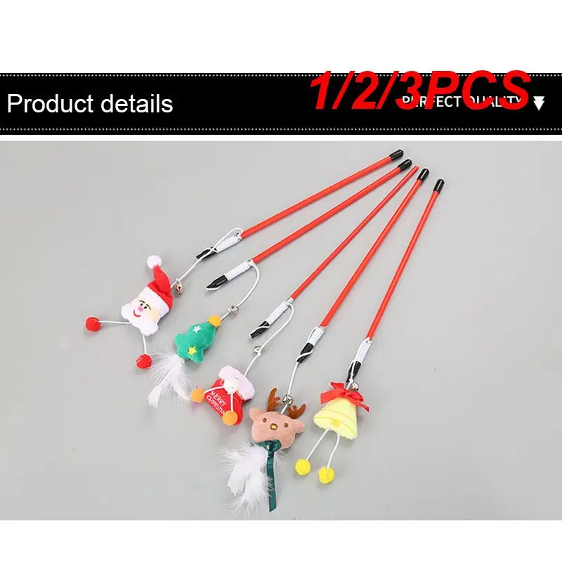 

1/2/3PCS Cat Toys Funny Cat Stick Christmas Cat Interactive Toys Cat Rod Plush Dolls Cat Play Toys Cute Cat Teaser Pet Cat