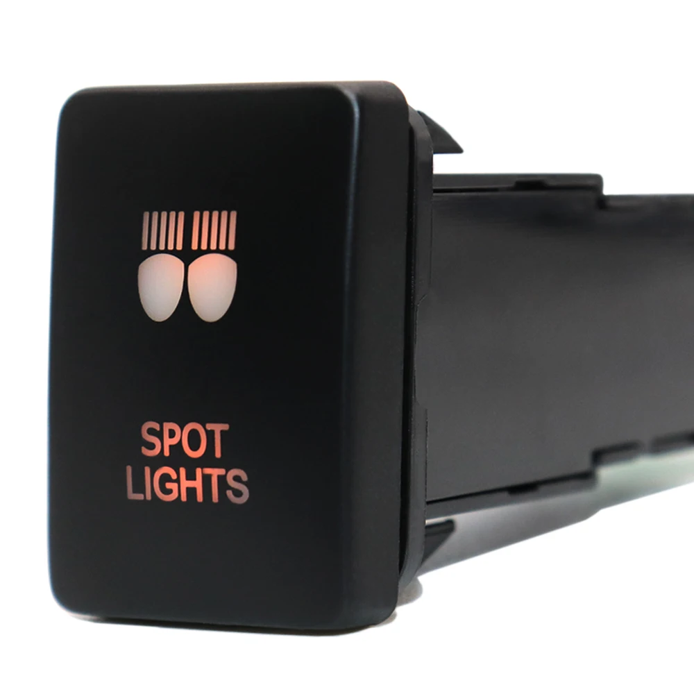 

Оранжевый светодиодный кнопочный переключатель 12 В с проводом для Toyota Tundra Tacoma 4Runner Prado Landcruiser RAV4 — переключатель точечных светильников включения/выключения