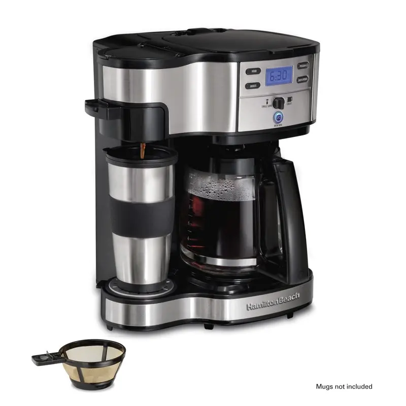 

NEW 2-Way Coffee Maker, Single-Serve or 12 Cups, Glass Carafe, Black, 49980Z