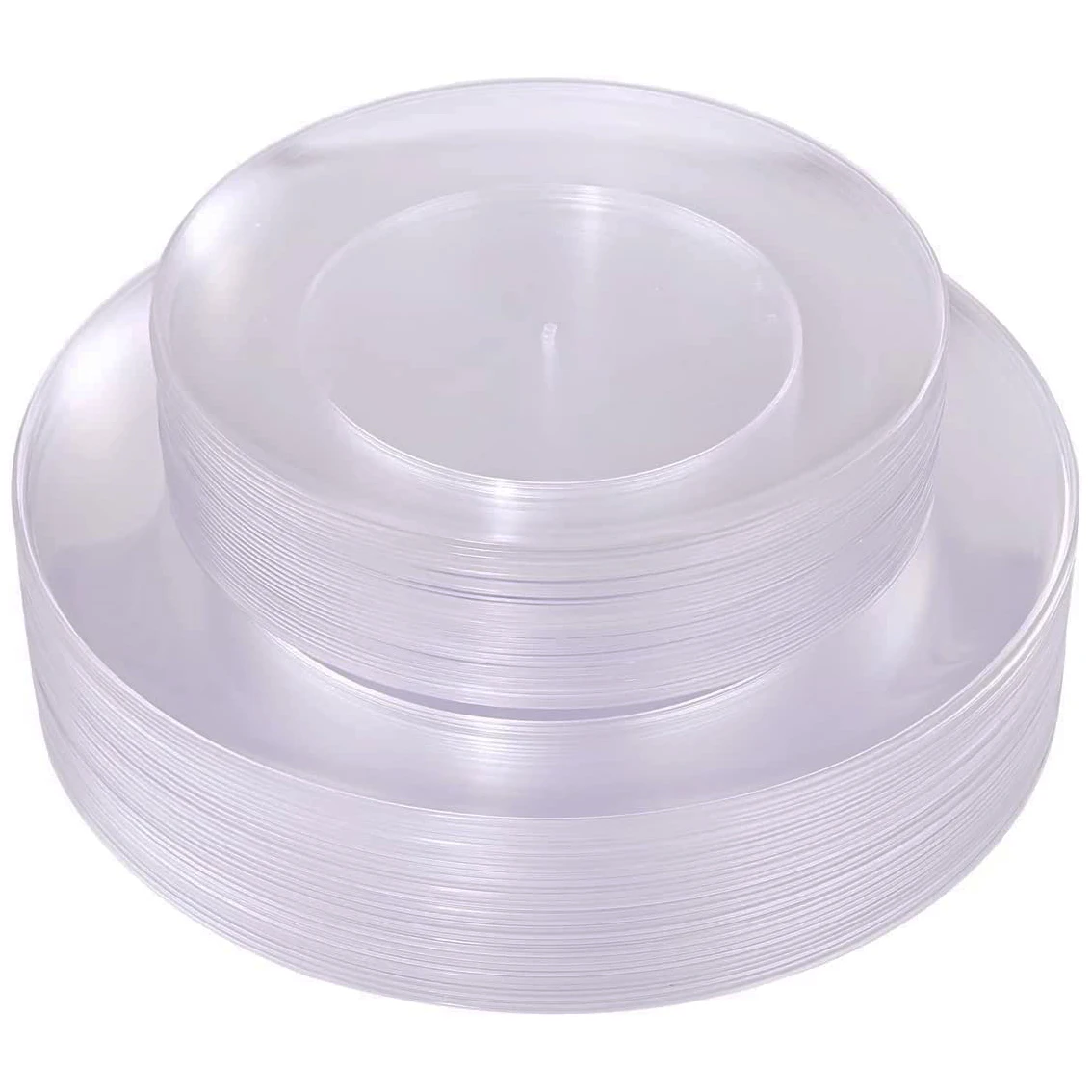 

25 Clear Plastic Plates-Heavy Duty Clear Disposable Plates for Party/Wedding-Clear Dinner Plates Dessert/Salad Plates For Party